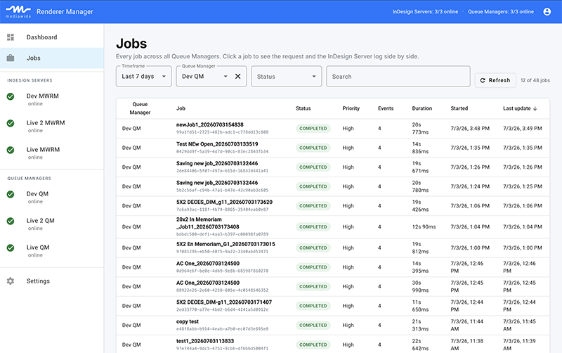 MWRM - Jobs Screen